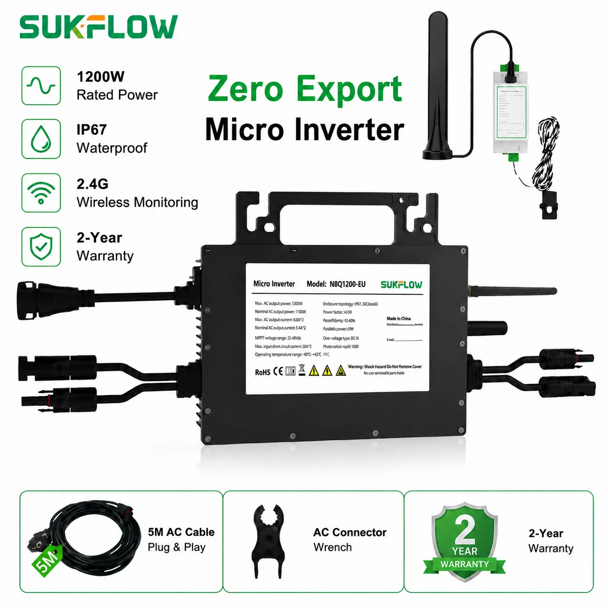 Grid Tie Micro Inverter - محول طاقة شمسية SUKFLOW Zero Expert
