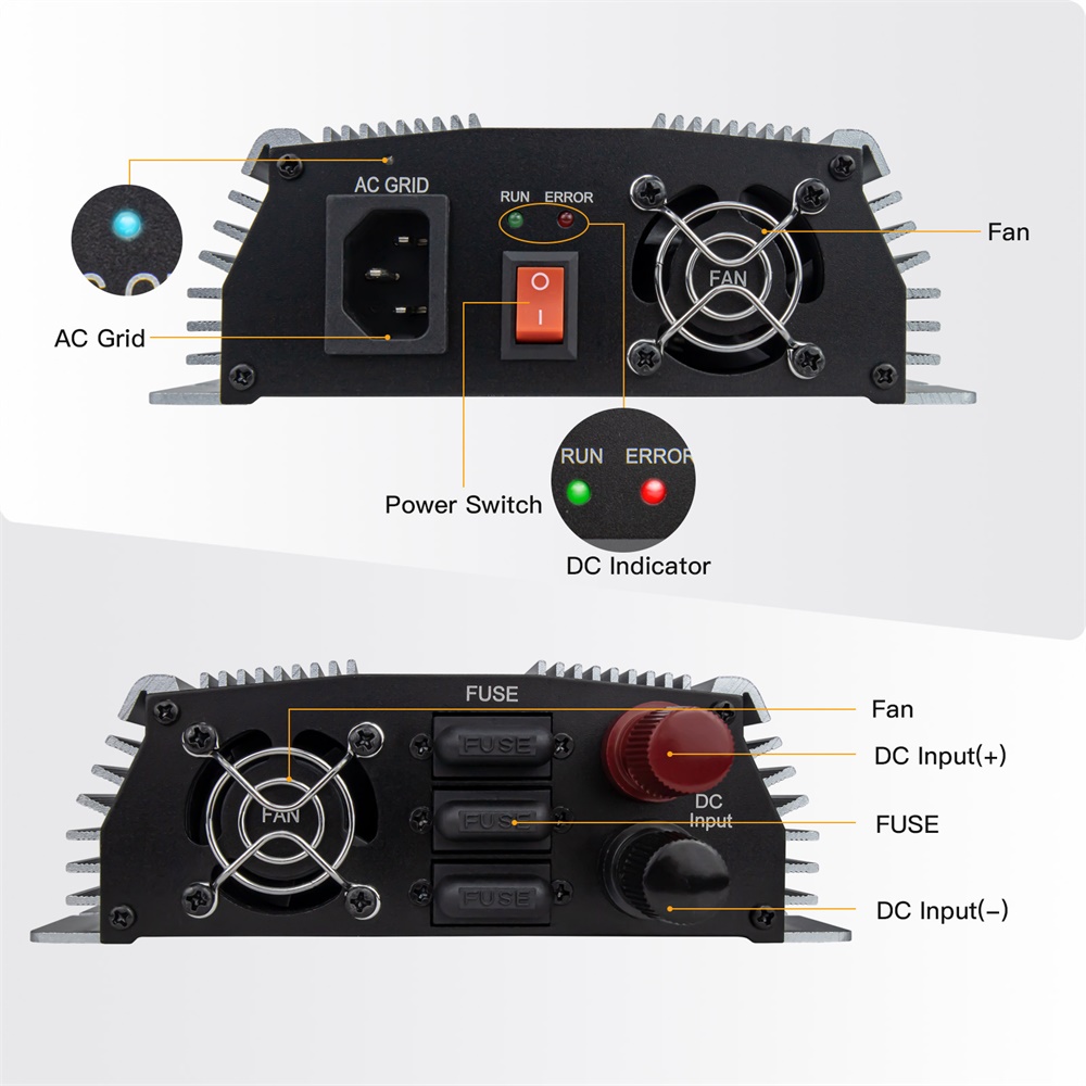 1000-1400 واط شبكة التعادل ماي - مراجعة Grid Tie Micro Inverter وسعره